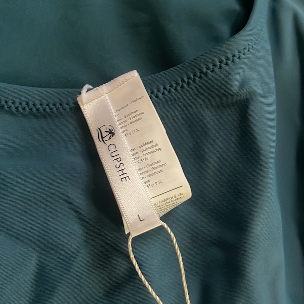 Cupshe Teal Lace-Up One-Piece Swimsuit - Picture 4 of 4